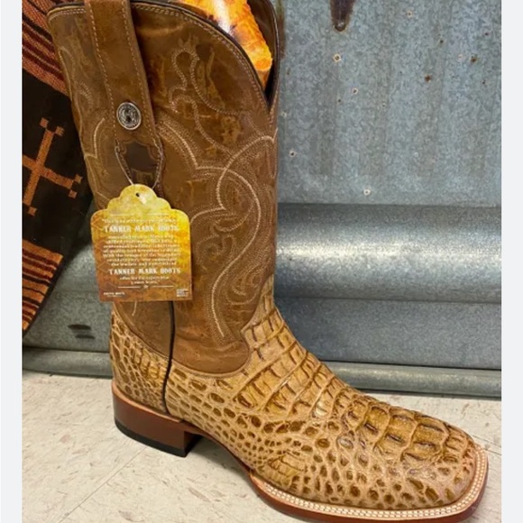 Men’s Tanner Mark Light Tan Hornback Boots Cowboy Western Size 9 - Picture 5 of 6